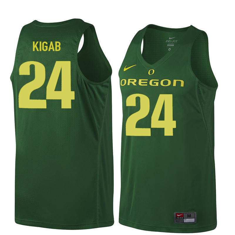 Men #24 Abu Kigab Oregon Ducks College Basketball Jerseys Sale-Dark Green - Click Image to Close